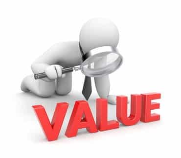 Person examines value