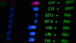 Stock market graph on screen